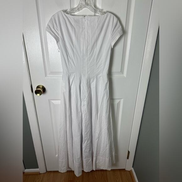 Staud Short Sleeve Wells Dress in White 6 - Picture 5 of 9